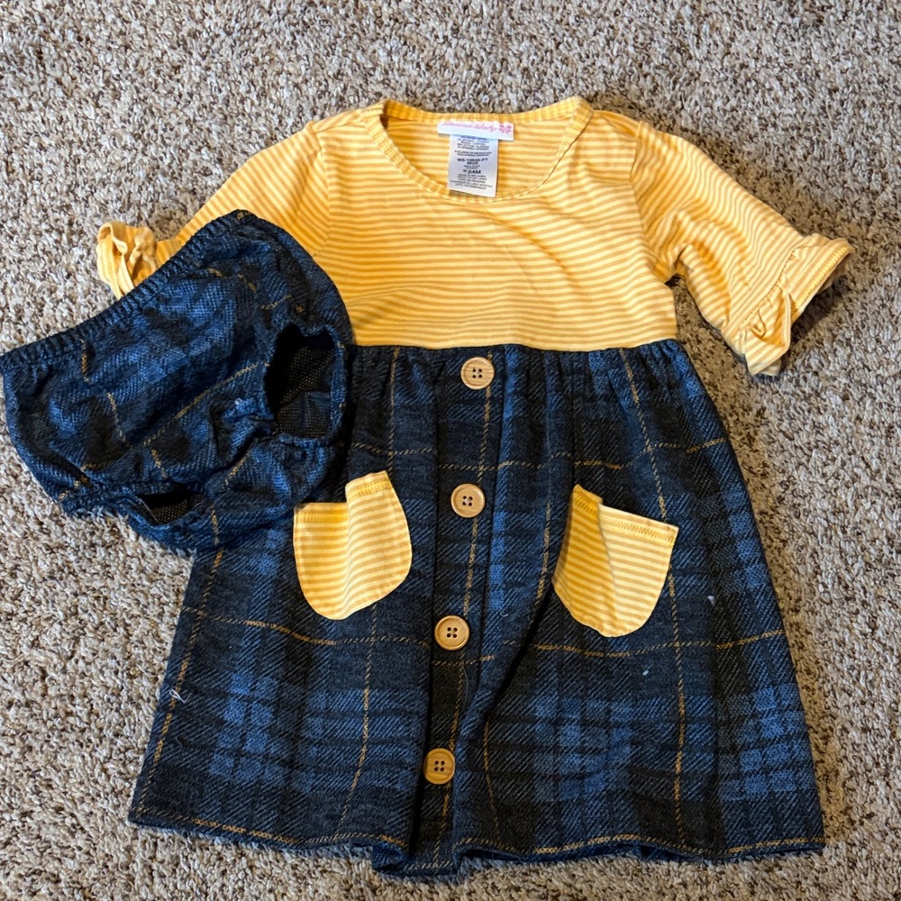 Bonnie Baby Yellow Striped Dress